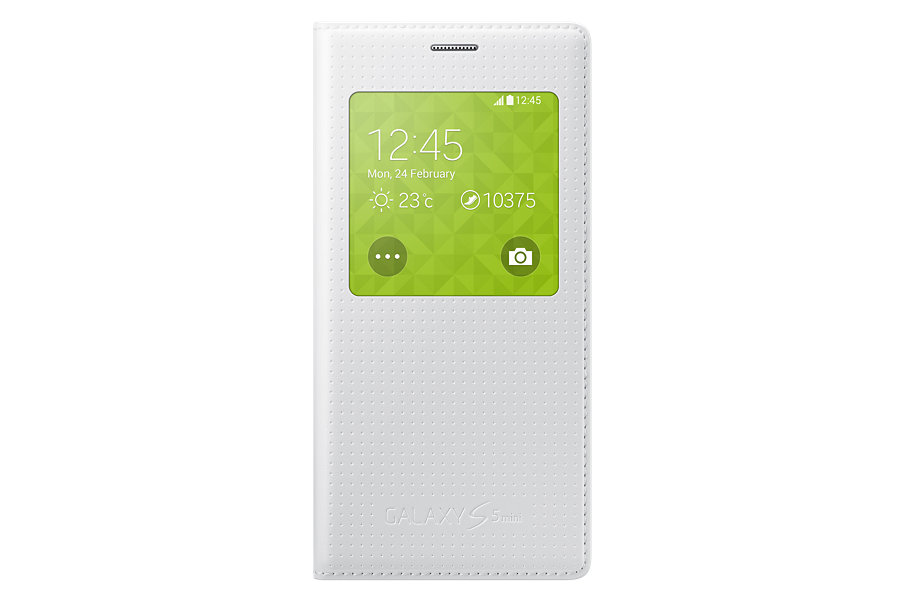 S View Cover Samsung Galaxy S5 Mini shimmery WHITE