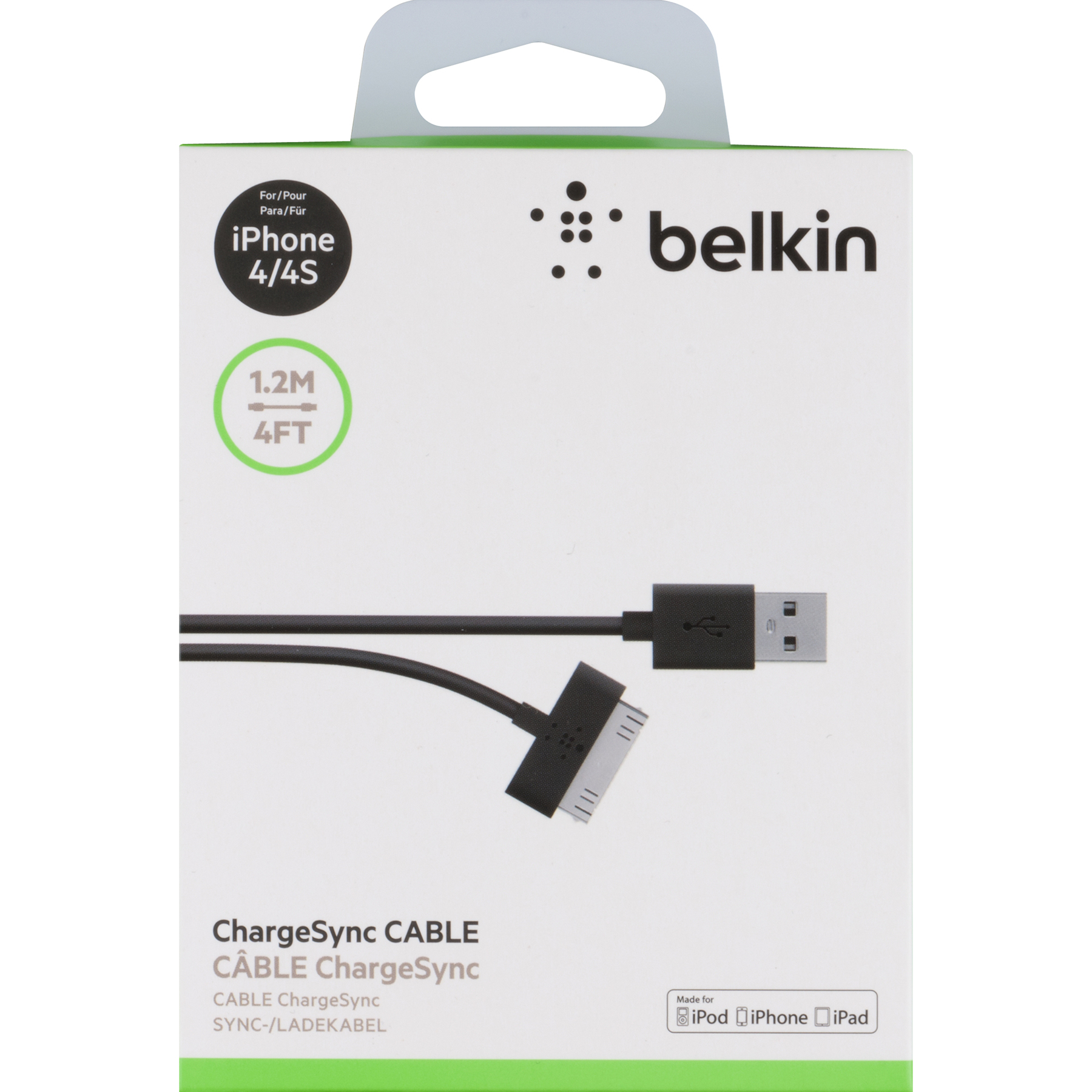 Belkin 30-Pin Apple Charge/Sync кабел - 1.0A/5W: 1.2м