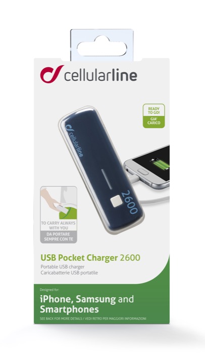 Външна батерия за телефон 2600mAh синя