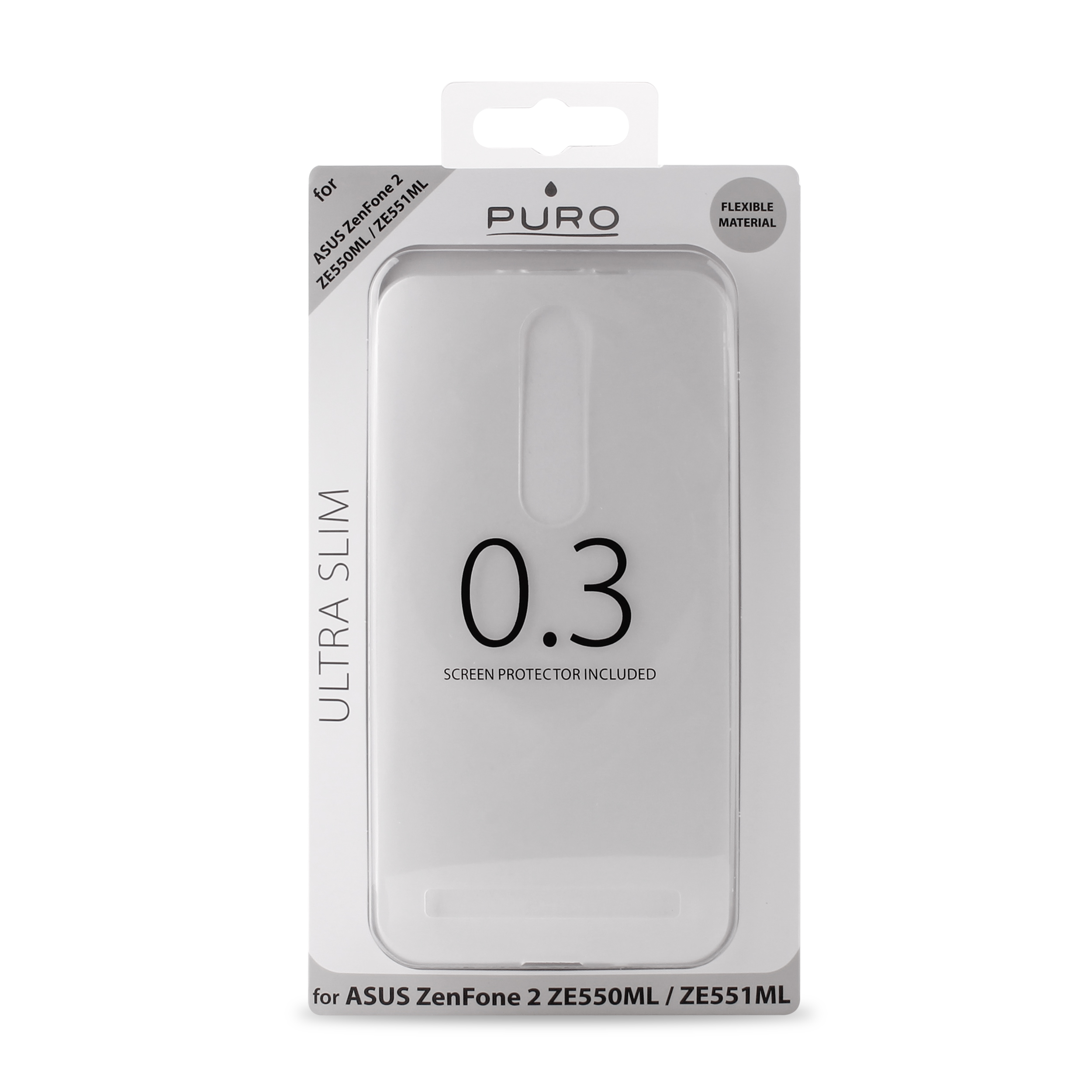 PURO Ultra Slim 0.3 за ASUS Zenfone 2:Прозрачен