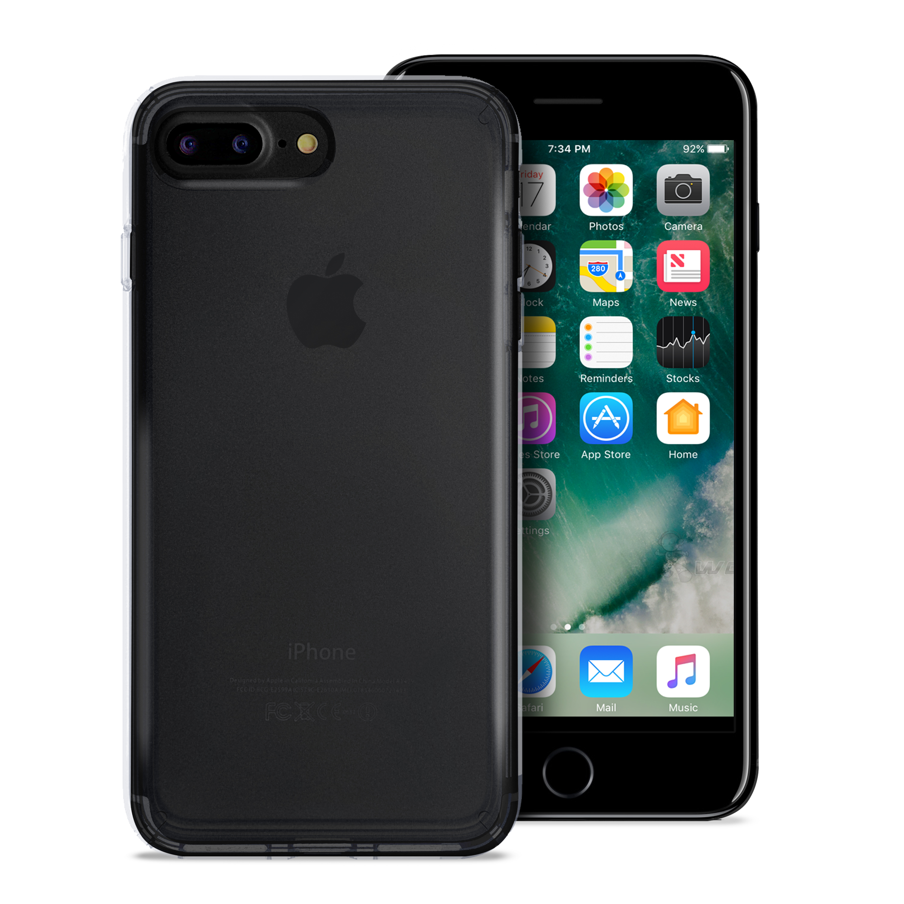 PURO 0.3 NUDE калъф за iPhone 7 Plus: черен
