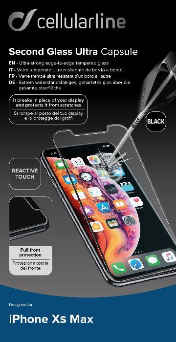 Закалено 3D стъкло iPhone Xs Max черно