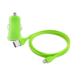 PURO MINI зарядно за кола за iPhone + Lightning кабел