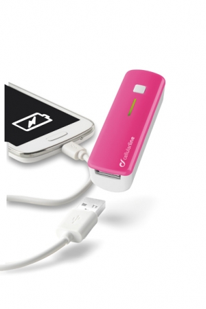 Външна батерия за телефон 2200mAh розова