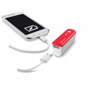 Външна батерия за телефон 2200mAh червена