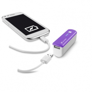Външна батерия за телефон 2200mAh виолетова