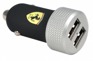 Ferrari Slim Car Charger Dual for Apple black