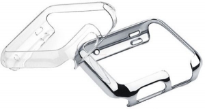  Apple watch 42 прозрачен и хром скин + фолио