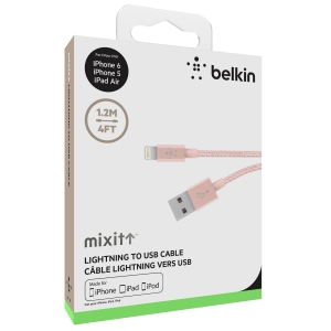 Belkin MIXIT↑™ Metallic Lightning Charge/Sync кабел - 2.4А/12W: 1.2м