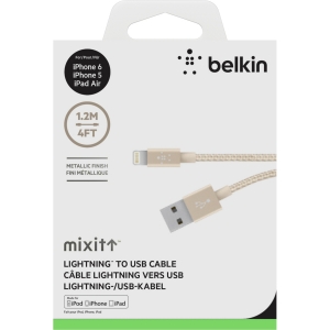 Belkin MIXIT↑™ Metallic Lightning Charge/Sync кабел - 2.4А/12W: 1.2м