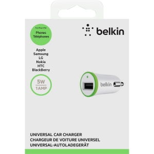 Belkin Micro 12V зарядно - 1.0A/5W * Цвят: бял/зелен * Без кабел