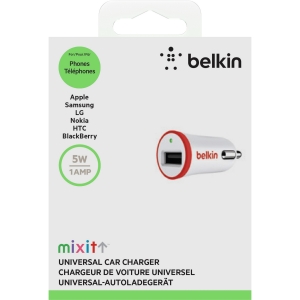 Belkin Micro 12V зарядно - 1.0A/5W * Цвят: бял/червен * Без кабел