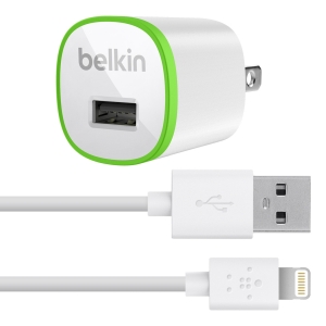 Belkin Micro 220V зарядно - 1.0A/5W * Oтделен Lightning кабел: 1.2м * Цвят: бял