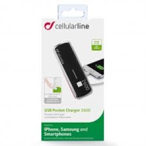 Външна батерия за телефон 2600mAh черна