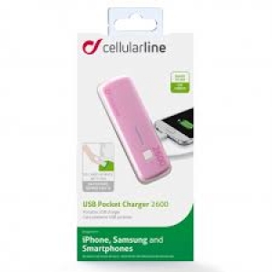 Външна батерия за телефон 2600mAh розова