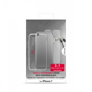 PURO 0.3 NUDE калъф + TEMPERED GLASS за iPhone 7