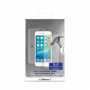 PURO 0.3 ULTRA SLIM калъф + TEMPERED GLASS за iPhone 7
