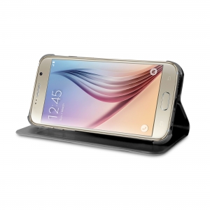 PURO BOOKLET калъф/стойка за GALAXY S6: черен