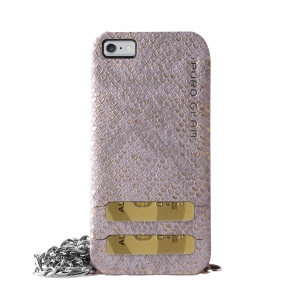 PURO GLAM CHAIN COVER за IPHONE 6/6S:сиво/златис